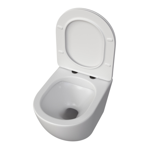 Унитаз подвесной Taliente Amato AM25010 Bianco opaco белый с сиденьем безободковый смыв торнадо - фото 2